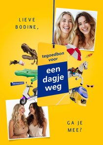 Tegoedbon kaart voor een dagje weg met de trein