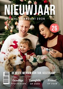 Tijdschrift nieuwjaarskaart in magazine stijl met foto