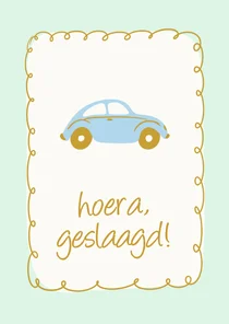Trendy kaartje geslaagd auto rijbewijs groen blauw