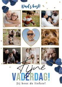Trendy vaderdagkaart fotocollage highlights hartjes