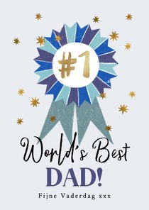Trendy vaderdagkaart world’s best dad vaandel #1 goud