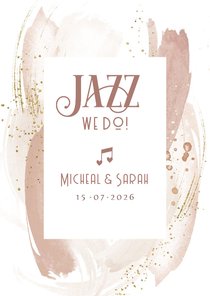 Trouwkaart artistiek jazz we do aardse tinten abstract