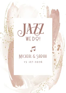 Trouwkaart artistiek jazz we do aardse tinten abstract