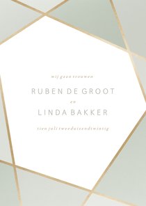 Trouwkaart geometrisch patroon groen