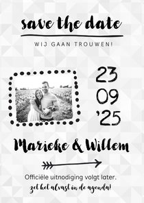 Trouwkaart save the date uitnodiging