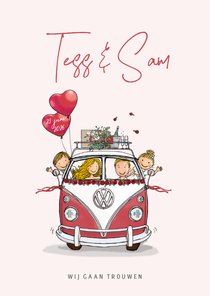 Trouwkaart VWbus front