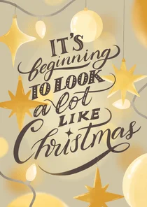 Typografische kerstkaart it's beginning to look a lot like..