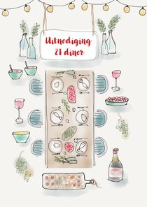 Uitnodiging 21 diner tafel