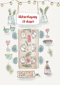 Uitnodiging 21 diner tafel