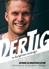 Uitnodiging 30ste verjaardag met foto en speelse typografie