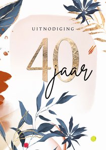 Uitnodiging 40 jaar watercolor - vrouw