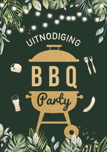 Uitnodiging bbq feestje met lampjes