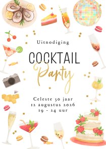 Uitnodiging cocktail party zomer feestje drankjes hapjes