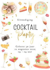 Uitnodiging cocktail party zomer feestje drankjes hapjes