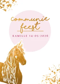 Uitnodiging Communie - Gouden eenhoorn