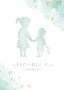 Uitnodiging doopviering broertje met zus