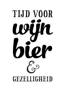 Uitnodiging feest zwart wit algemeen bier wijn