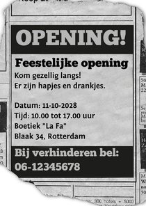 Uitnodiging - feestelijke opening advertentie