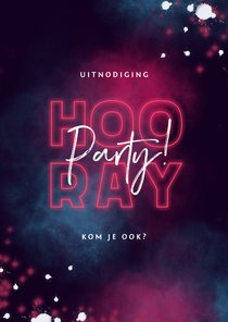 Uitnodiging feestje neon party 