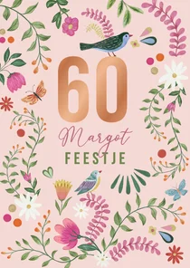 Uitnodiging folk illustraties met bloemen