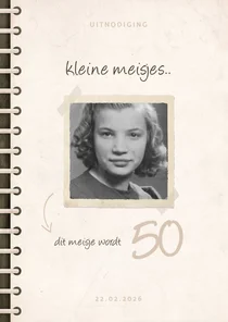 Uitnodiging fotoboek 'kleine meisjes worden groot' 