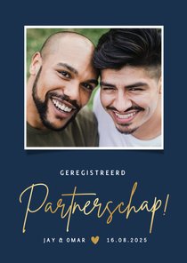 Uitnodiging geregistreerd partnerschap eigen foto