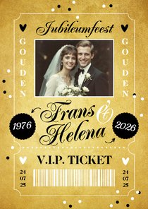 Uitnodiging gouden huwelijk trouwdag 50 jaar ticket