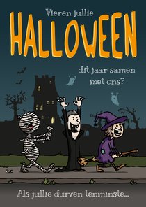 Uitnodiging Halloween kinderen verkleed