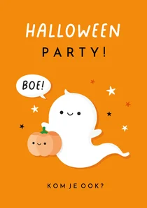 Uitnodiging Halloween party met lief spookje