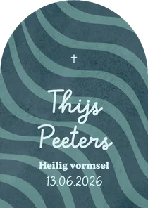 Uitnodiging heilig vormsel boogvorm wave gestreept