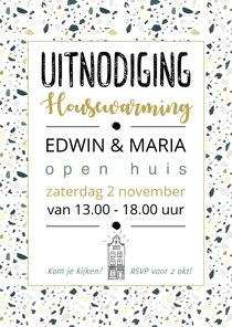 Uitnodiging housewarming terrazzo 