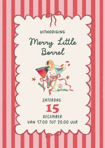 Uitnodiging kerst borrel doodle cocktails