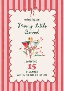 Uitnodiging kerst borrel doodle cocktails