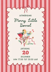 Uitnodiging kerst borrel illustratie doodle cocktails