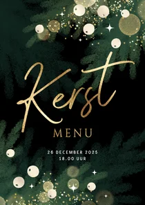 Uitnodiging kerst menu stijlvol diner