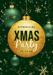 Uitnodiging kerst party zakelijk kerstballen borrel