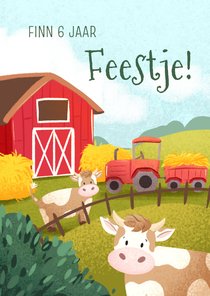 Uitnodiging kinderfeestje in boerderij thema