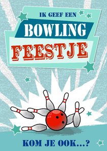 uitnodiging kinderfeestje met thema bowlen