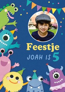 Uitnodiging kinderfeestje monsters