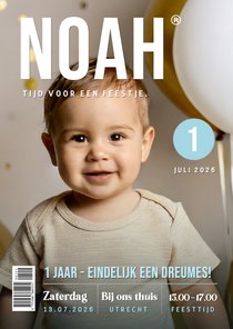 Uitnodiging kinderverjaardag tijdschrift stijl met foto