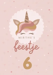 Uitnodiging kinderverjaardag unicorn