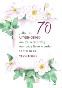 Uitnodiging met herfstanemonen 