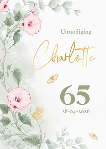Uitnodiging met klokwinde en eucalyptus