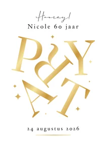 Uitnodiging party stijlvol goud champagne typografisch