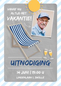 Uitnodiging pensioenfeest altijd vakantie