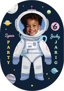 Uitnodiging space party astronaut ruimte sterren feestje