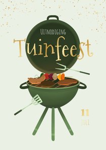 Uitnodiging tuinfeest bbq feestje drankjes