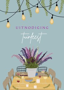 Uitnodiging tuinfeest tuintafel