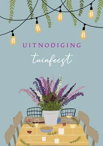 Uitnodiging tuinfeest tuintafel
