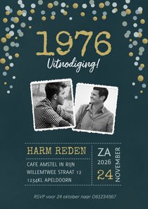 Uitnodiging velvet look met confetti